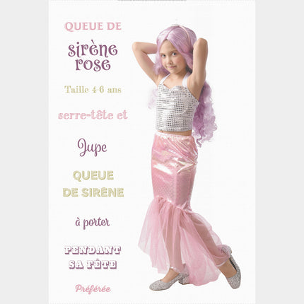 Queue de sirene rose + serre tete