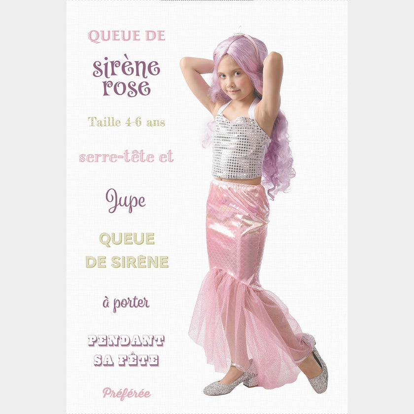 Queue de sirene rose + serre tete