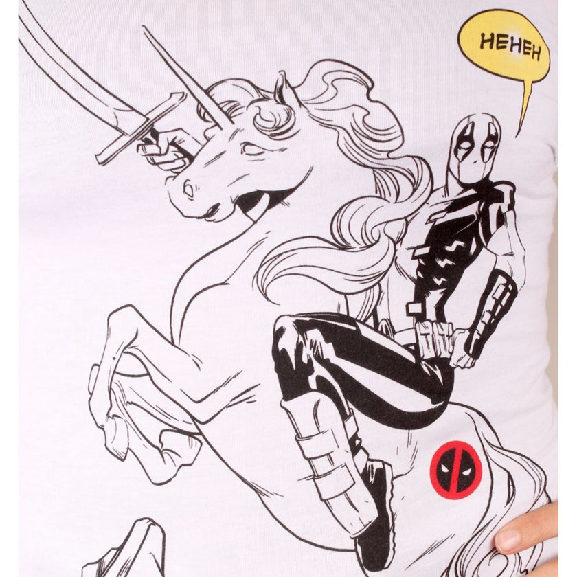 T-shirt Deadpool Ride Unicorn femme