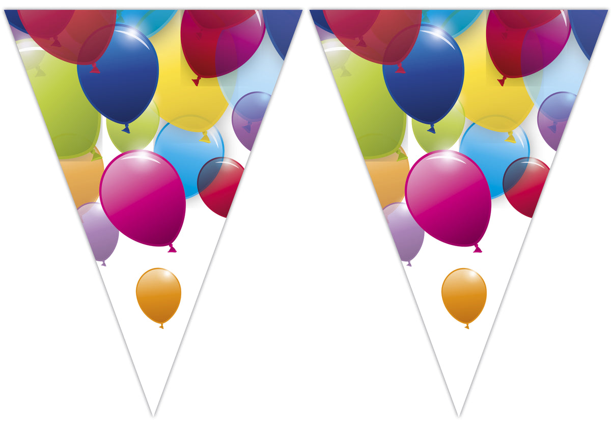 Guirlande fanions ballons arc-en-ciel