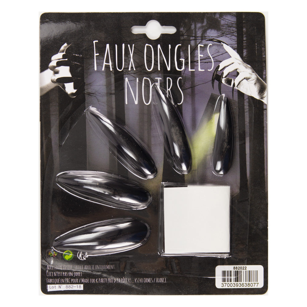 FAUX ONGLES NOIRS X 10