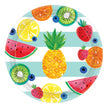 8 grandes assiettes tutti fruti