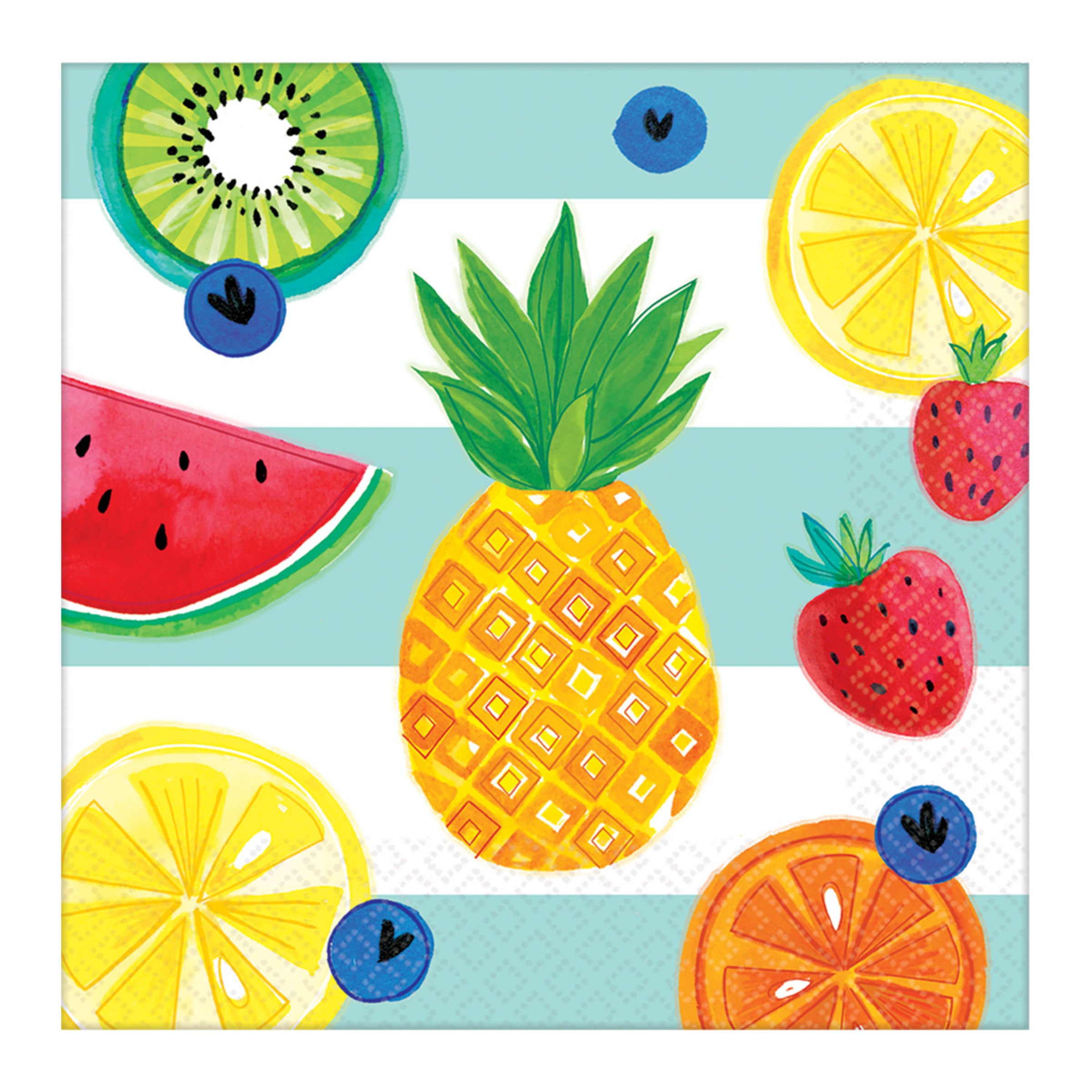 16 Serviettes en papier tutti fruti