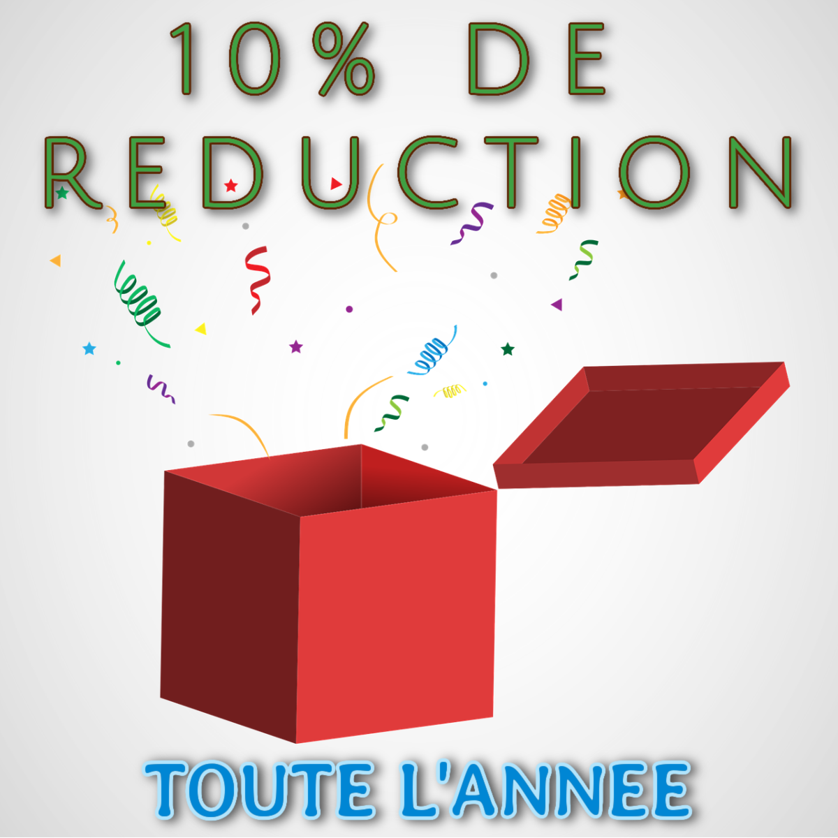 Code réduction 10% pour un an
