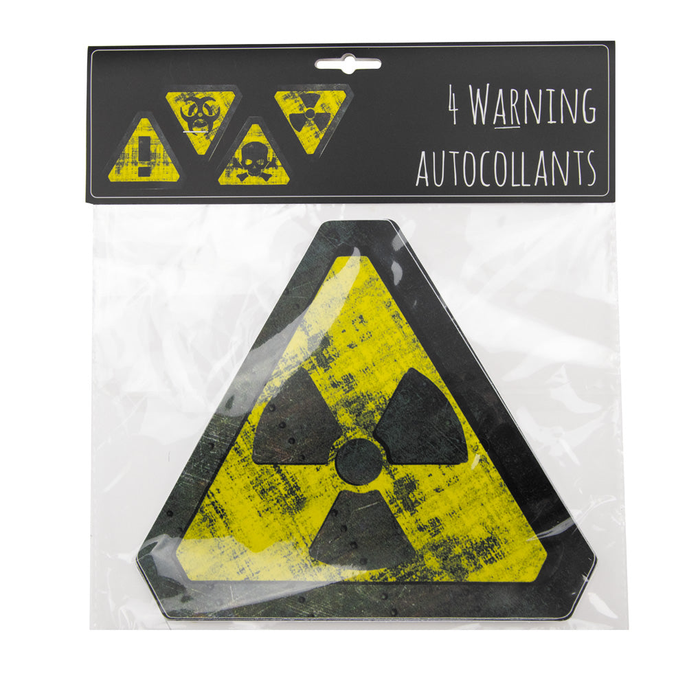 STICKERS WARNING X 4
