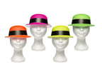 chapeau melon en pvc fluo vert 20x17cm