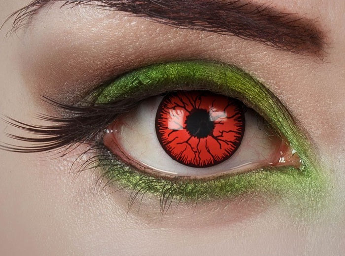 lentilles de contact démon clown cosplay rouge injectés 1 jour