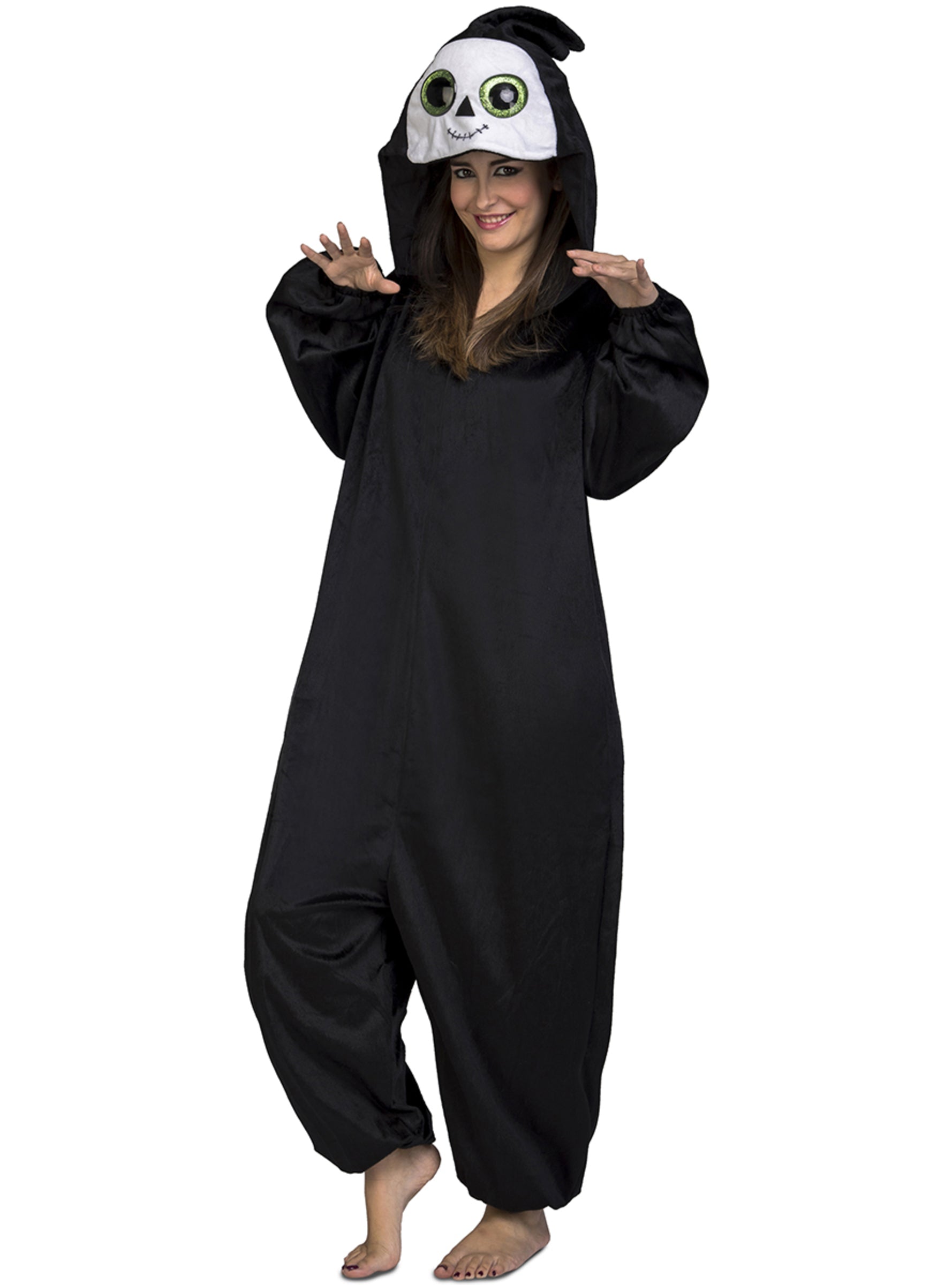 Déguisement fantôme grands yeux onesie adulte