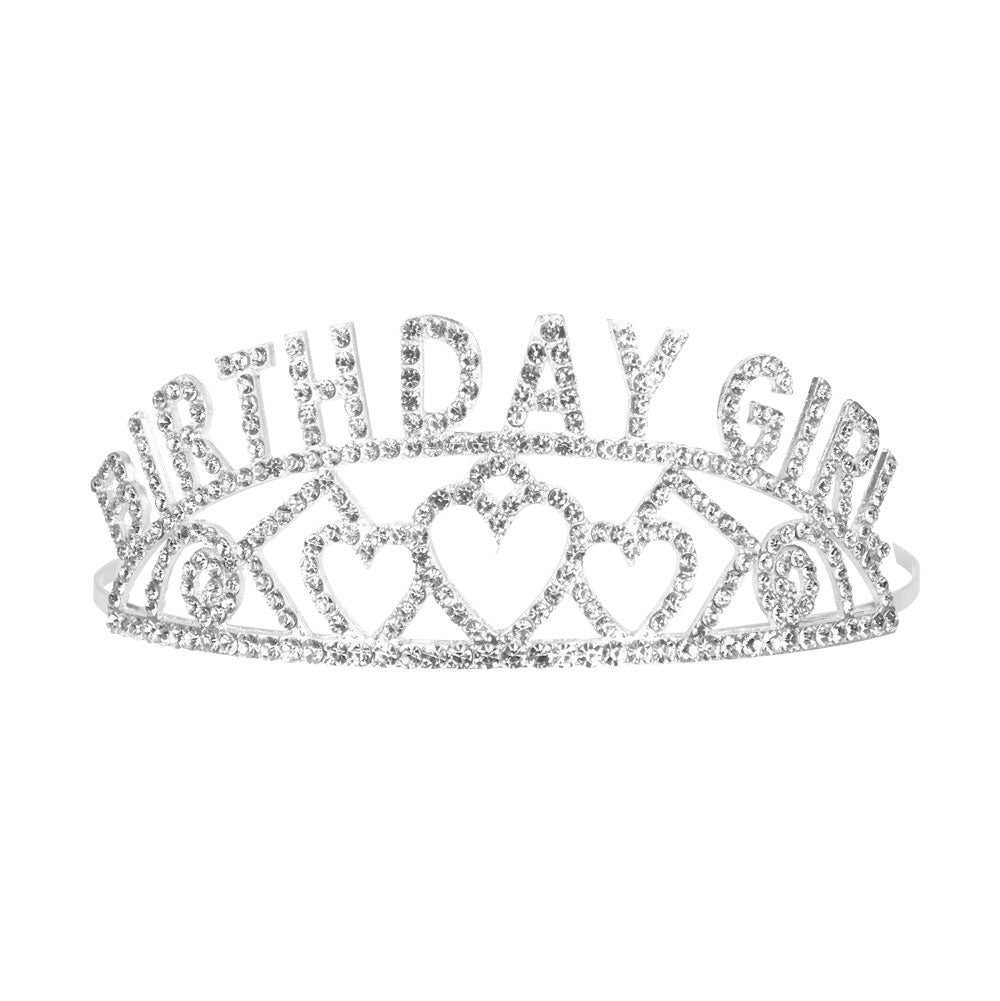 DIADEME BIRTHDAY GIRL COEUR ARGENTE