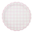 Assiettes festonnees vichy pastel 4 coul ass  23cm x 8