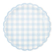 Assiettes festonnees vichy pastel 4 coul ass  23cm x 8