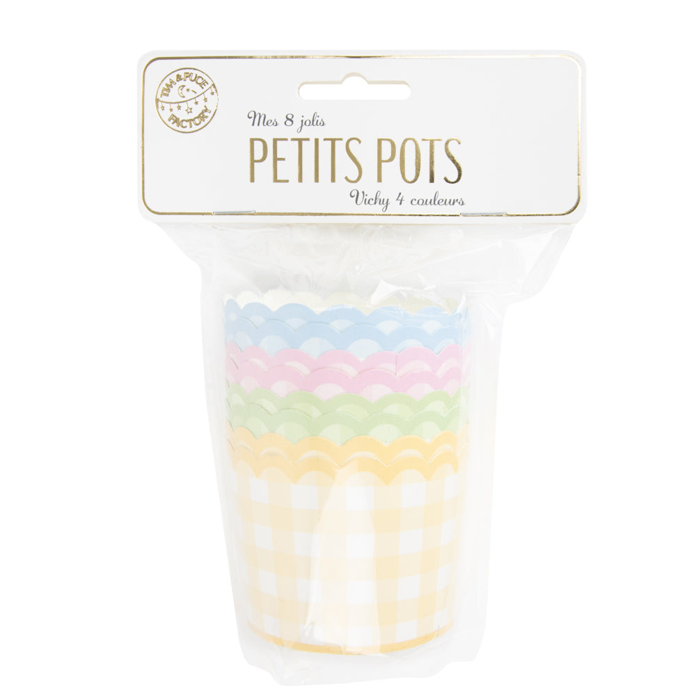 PETITS POTS VICHY 4 COUL PASTEL ASS X 8