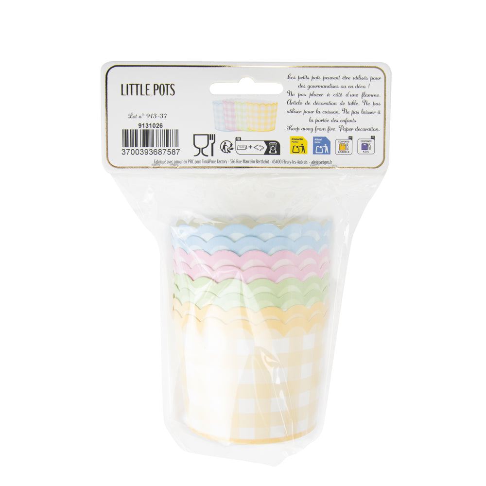 PETITS POTS VICHY 4 COUL PASTEL ASS X 8