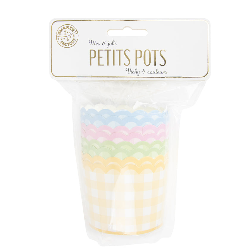 PETITS POTS VICHY 4 COUL PASTEL ASS X 8