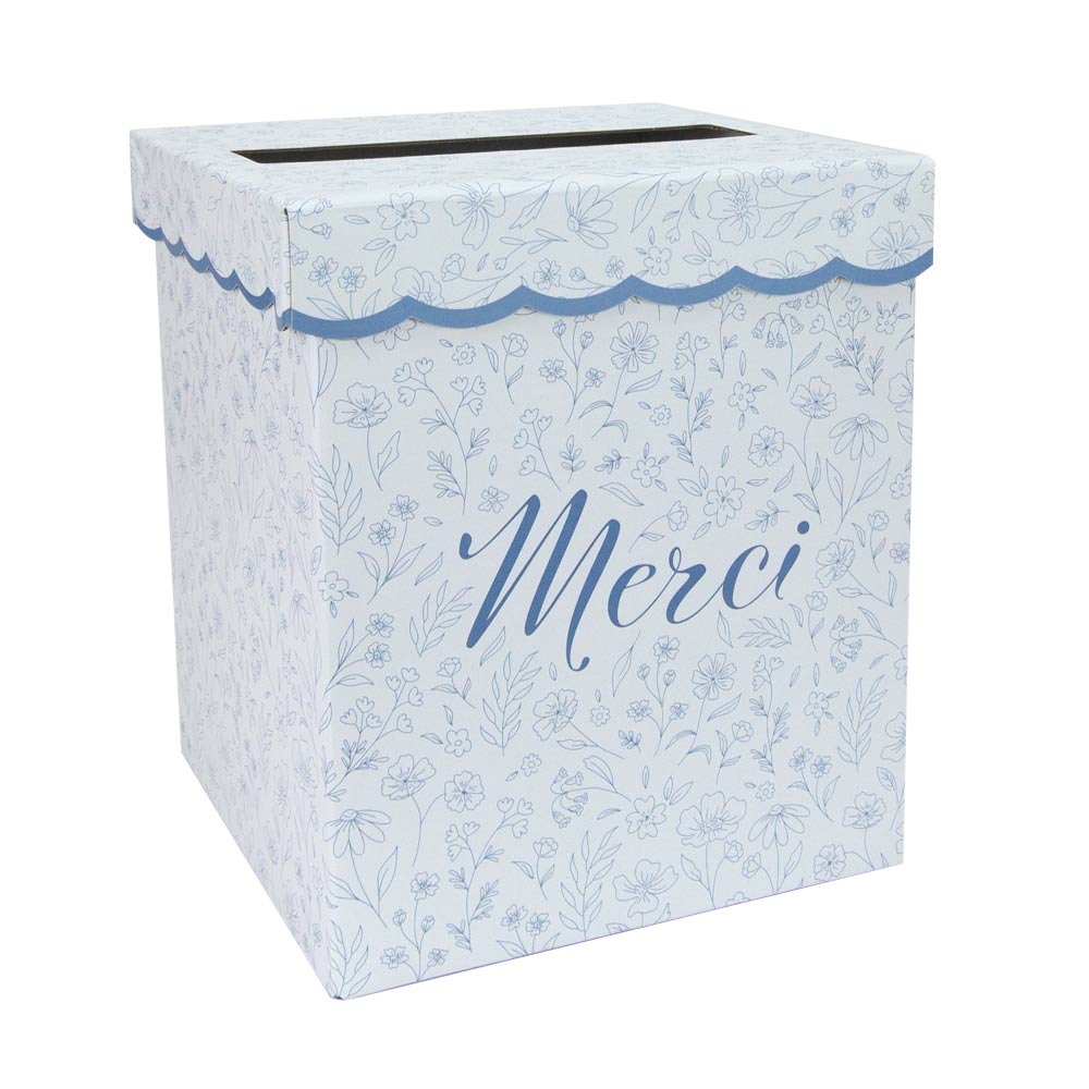 URNE MERCI FLEUR BLEUE