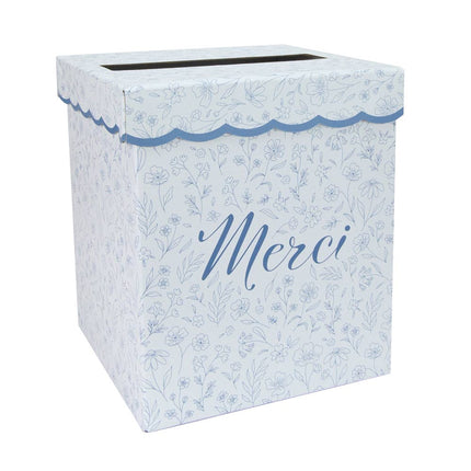 URNE MERCI FLEUR BLEUE