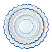 Assiettes festonnees fleur bleue  xxl 30.5cm  x 8
