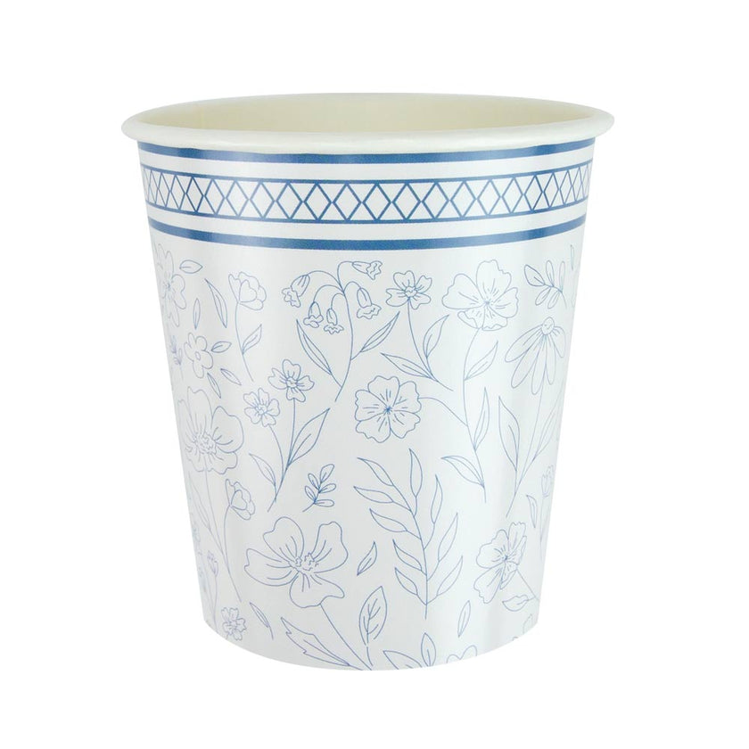 GOBELETS 200ML FLEUR BLEUE X 8