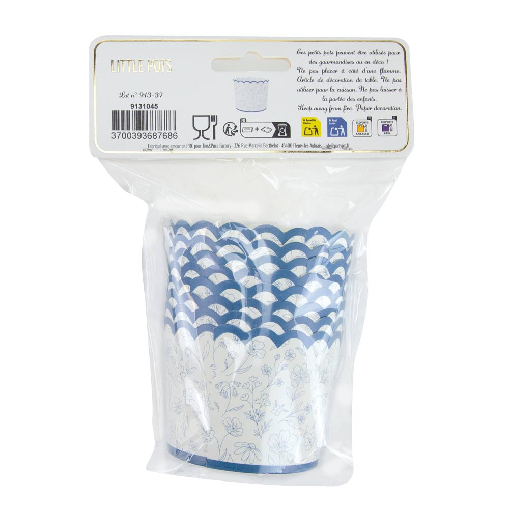 PETITS POTS FLEUR BLEUE X 8