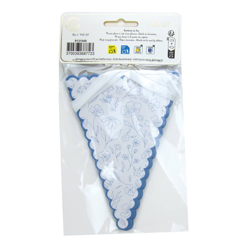 GUIRLANDE FANIONS FLEUR BLEUE 3M