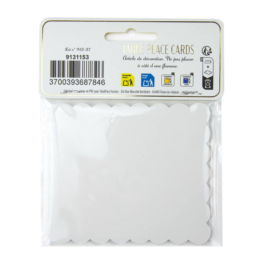 MARQUE PLACES FESTONNES FOUGERE WHITE X 8PCS
