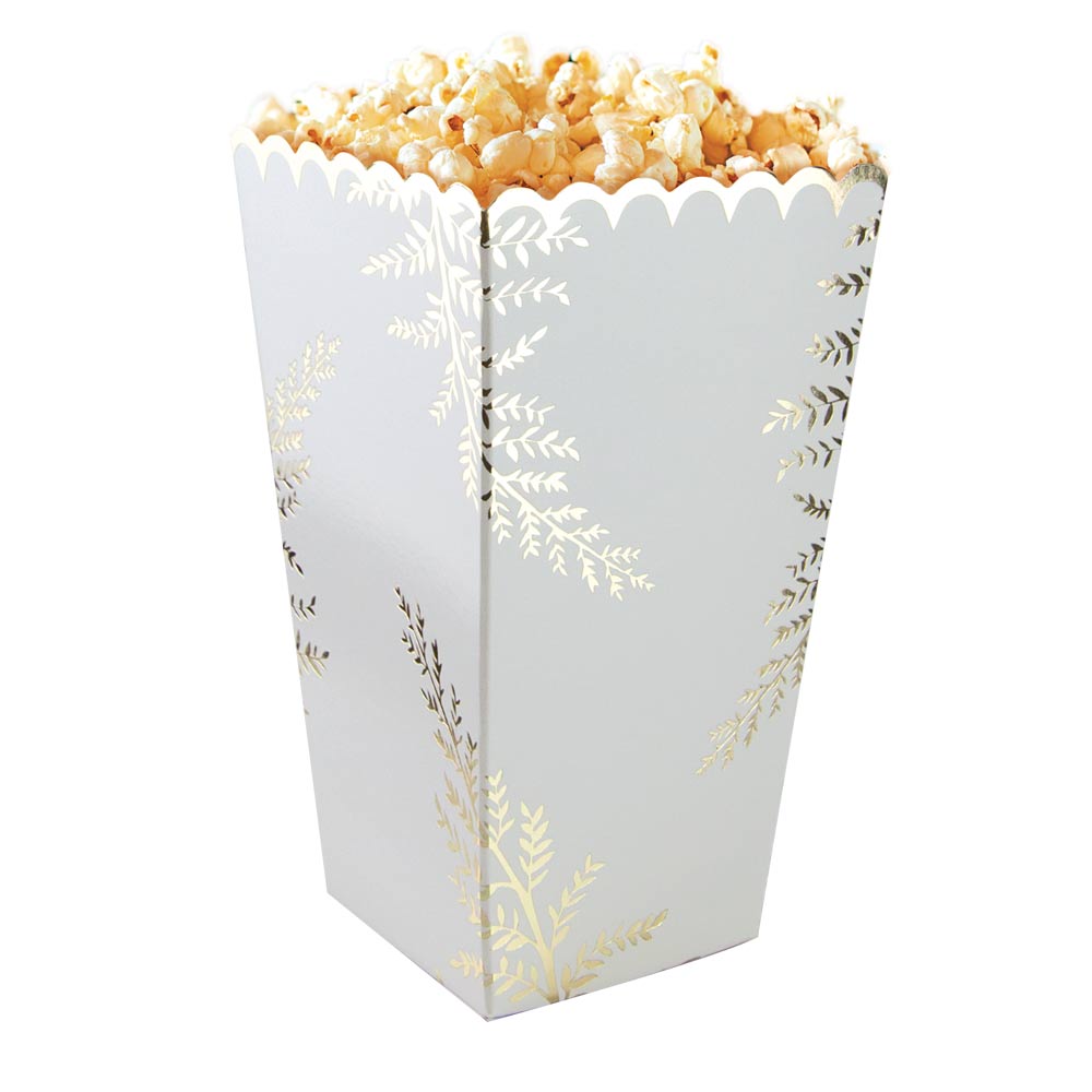 BOITES A POP-CORN FOUGERE WHITE X 8