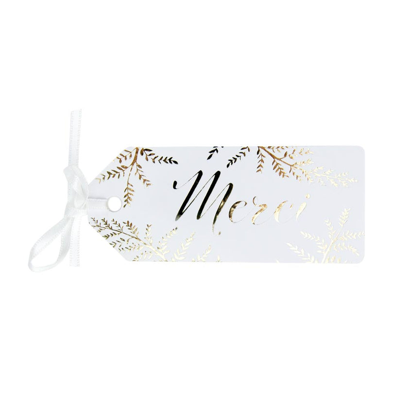 ETIQUETTES CADEAUX FOUGERE WHITE X 10