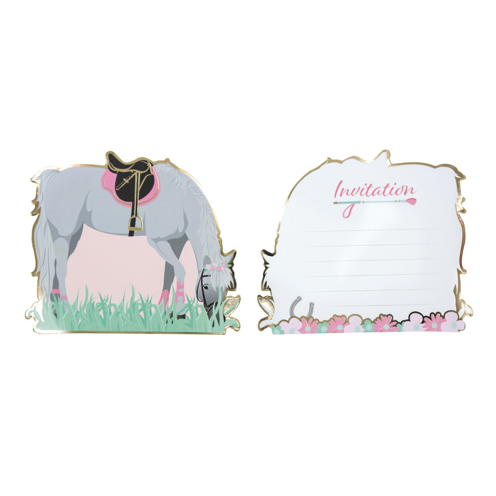 SET DE 8 INVITATIONS CHEVAL