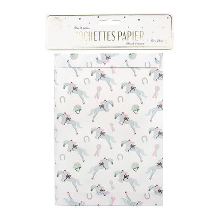 POCHETTES PAPIER CHEVAL X 8PCS