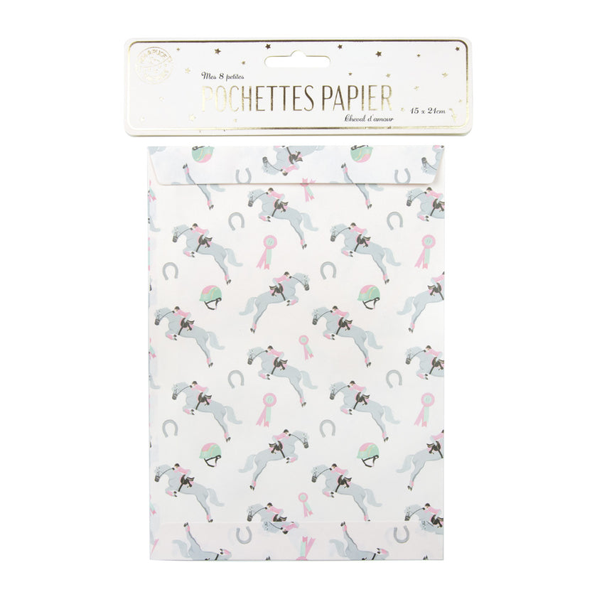 POCHETTES PAPIER CHEVAL X 8PCS