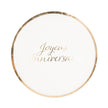 Assiettes rondes 22cm joyeux anniversaire rose gold  x 8