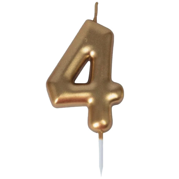Bougie chiffre 4 doree 1