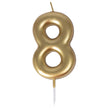 Bougie chiffre 8 doree 1
