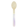 PETITES CUILLERES EN BOIS IRISÉES X 8