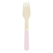PETITES FOURCHETTES EN BOIS ROSE PASTEL X 8
