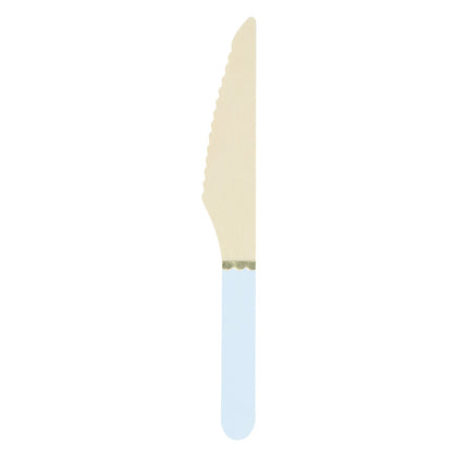 PETITS COUTEAUX EN BOIS BLEU PASTEL X 8