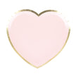 Assiettes coeur rose pastel et or 19cm  x 8