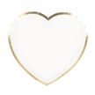 Assiettes coeur blanches et or 19cm  x 8