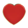 Assiettes coeur rouge et or 19cm  x 8