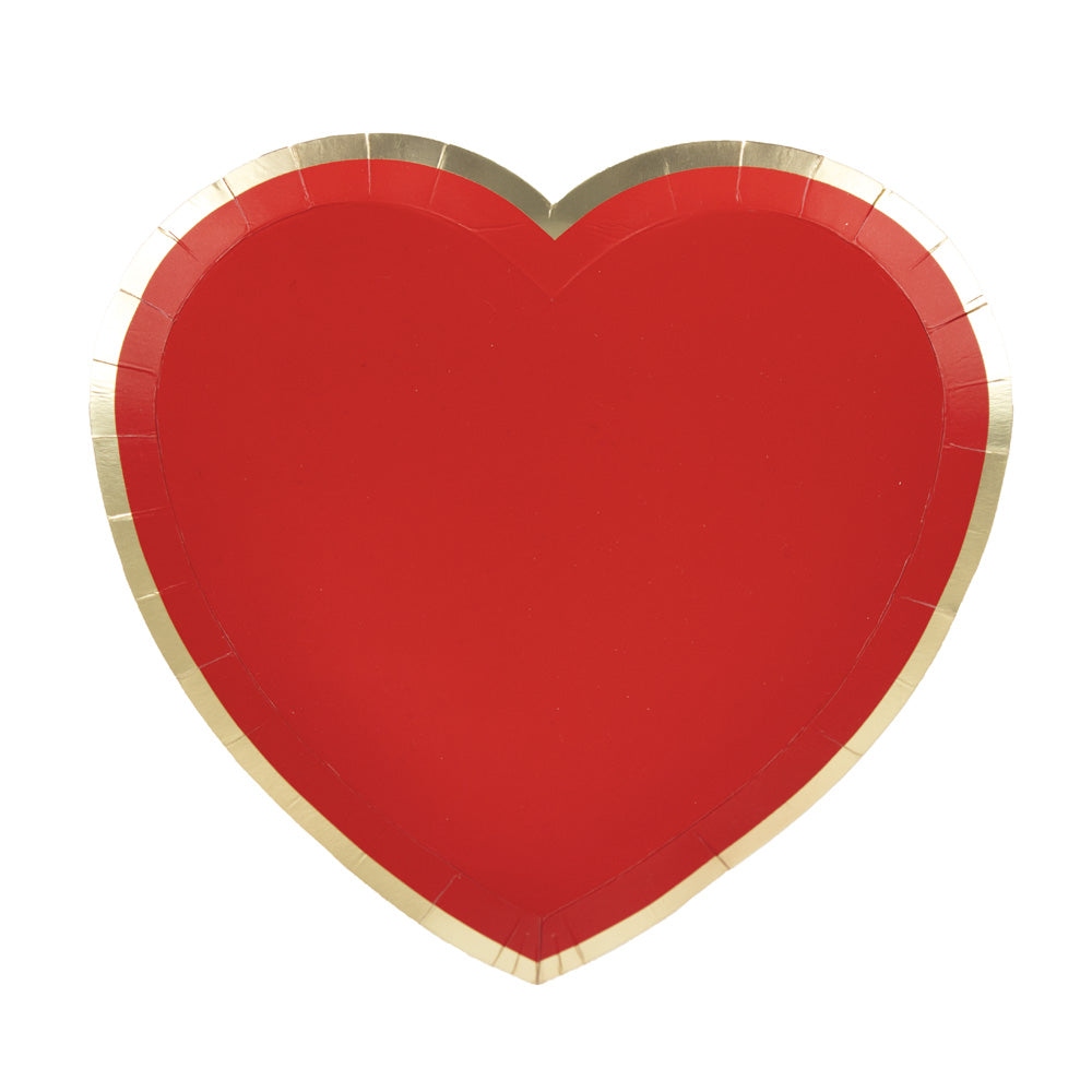 Assiettes coeur rouge et or 19cm  x 8