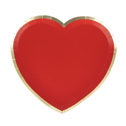 Assiettes coeur rouge et or 19cm  x 8