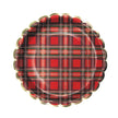 Assiettes festonnees 23cm tartan  et or x 8