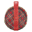 Assiettes festonnees 23cm tartan  et or x 8