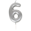 Bougie chiffre 6 argentee 1
