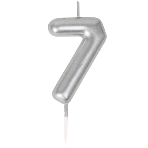 Bougie chiffre 7 argentee 1