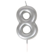 Bougie chiffre 8 argentee 1