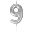 Bougie chiffre 9 argentee 1