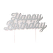Bougie happy birthday argentee 1