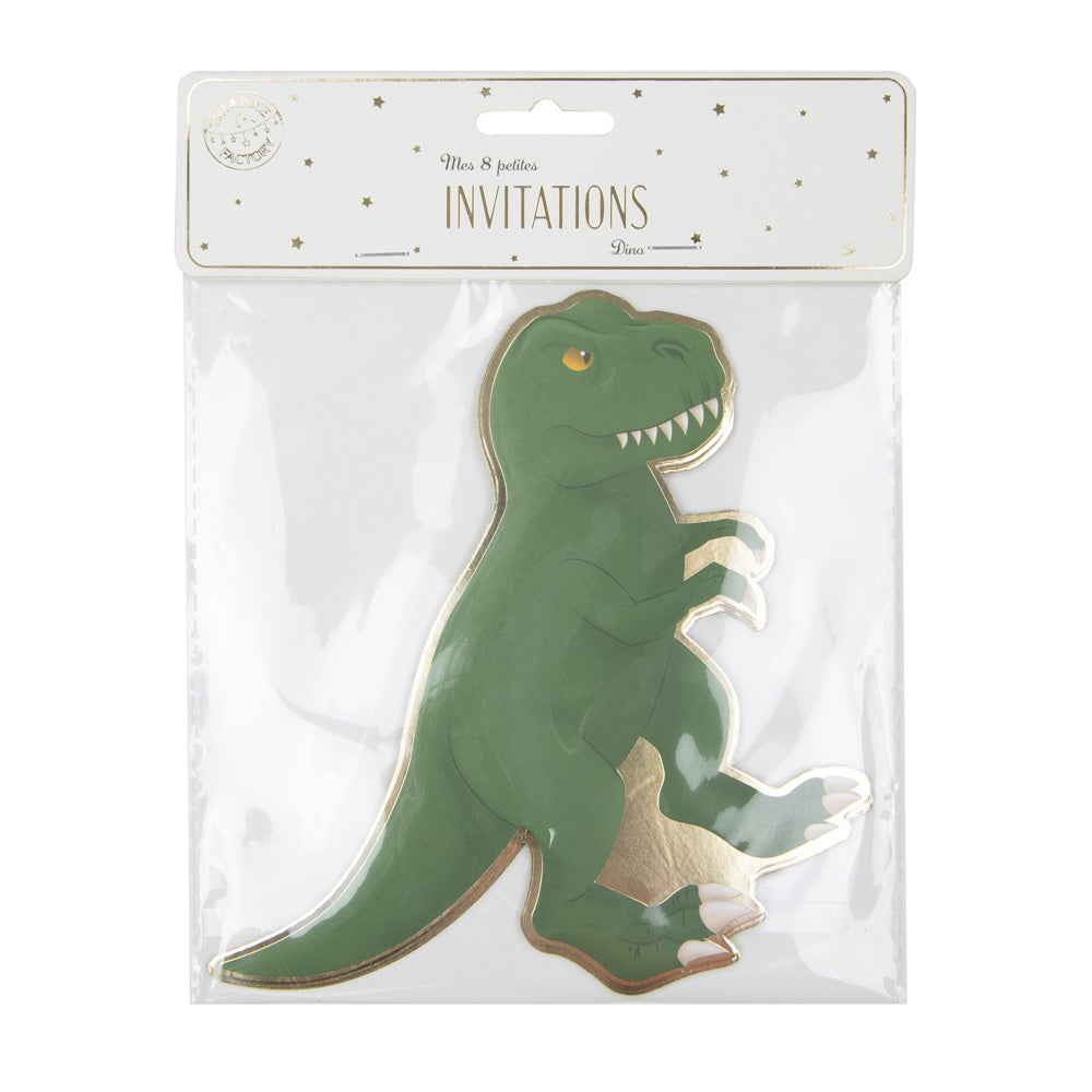 SET DE 8 INVITATIONS DINO