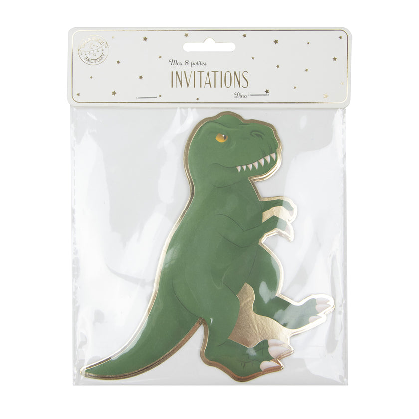 SET DE 8 INVITATIONS DINO